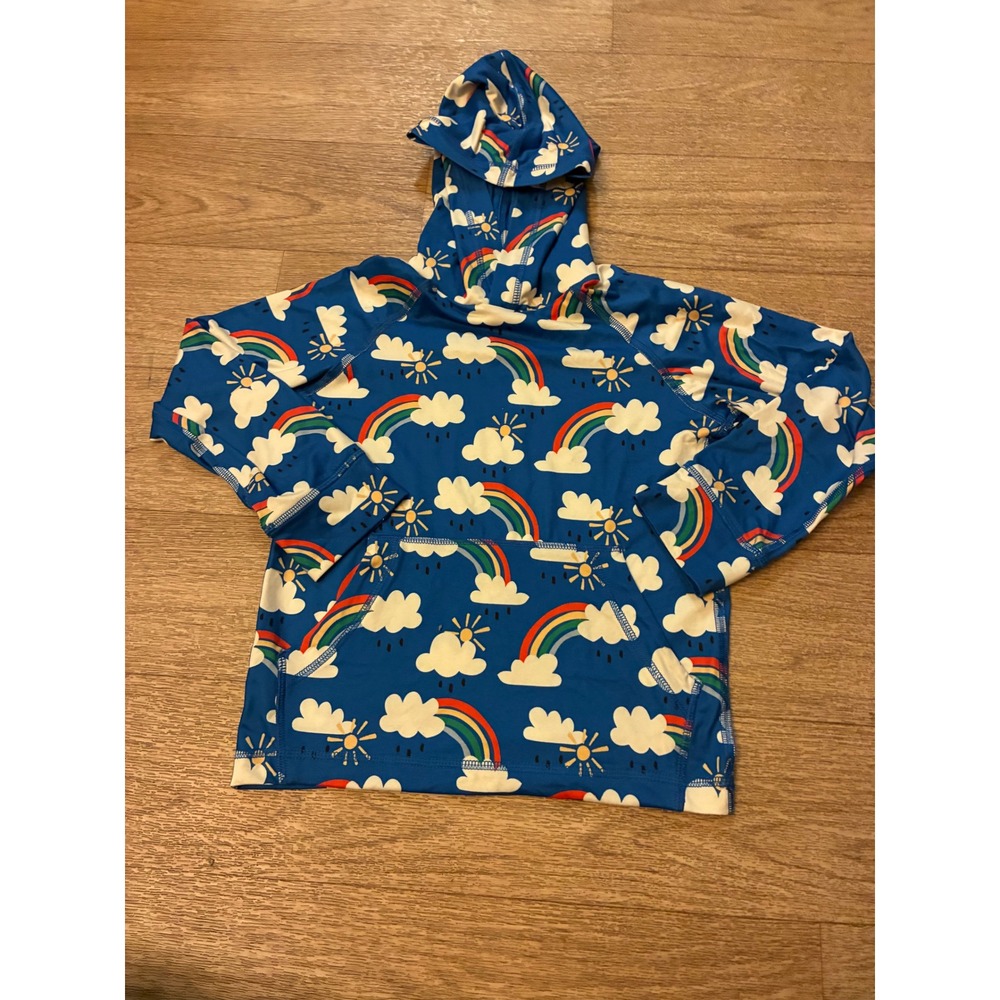 Hanna Andersson Kids Blue Rainbow Sun Hoodie Pullover Sweatshirt Size sold